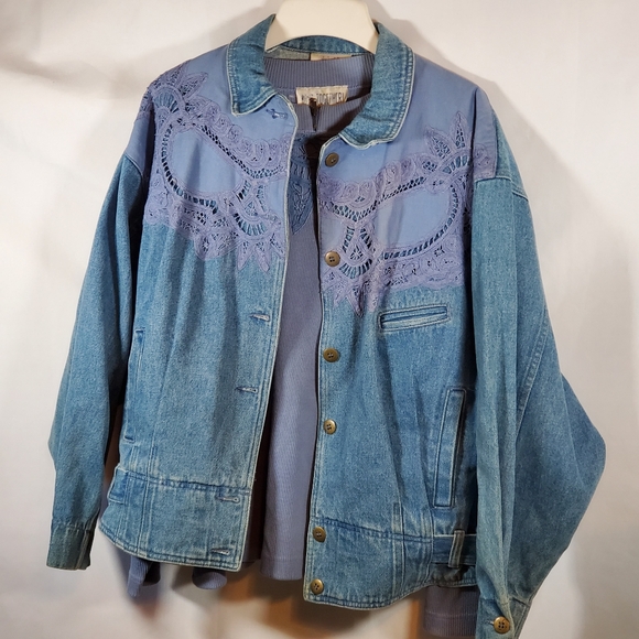 Together Other - Vintage Together Denim Jean Jacket And Shirt